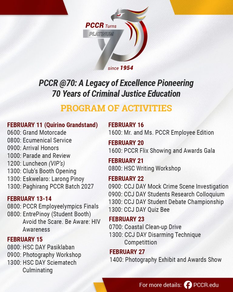 PCCR 70th Program